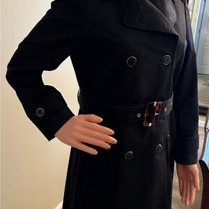 Gucci Black Double-Breasted Trench Coat